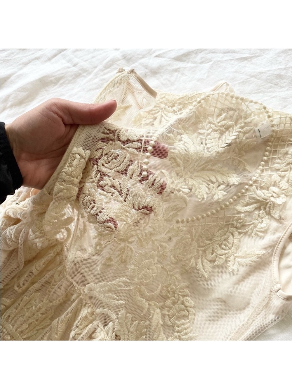 Gentle Fawn Cream Embroidered Sleeveless Dress - Picture 8 of 13